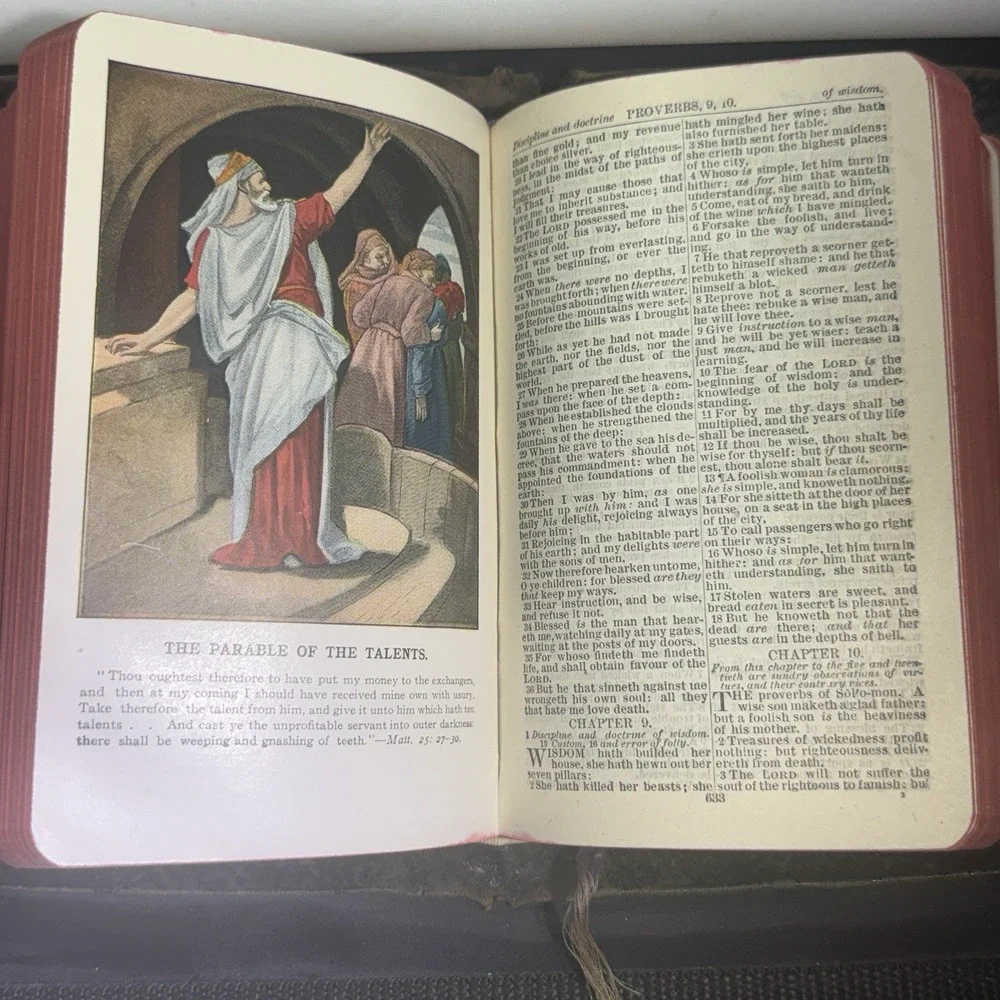 1922 Holy Bible Self Pronouncing John C Winston International Color Illustration
